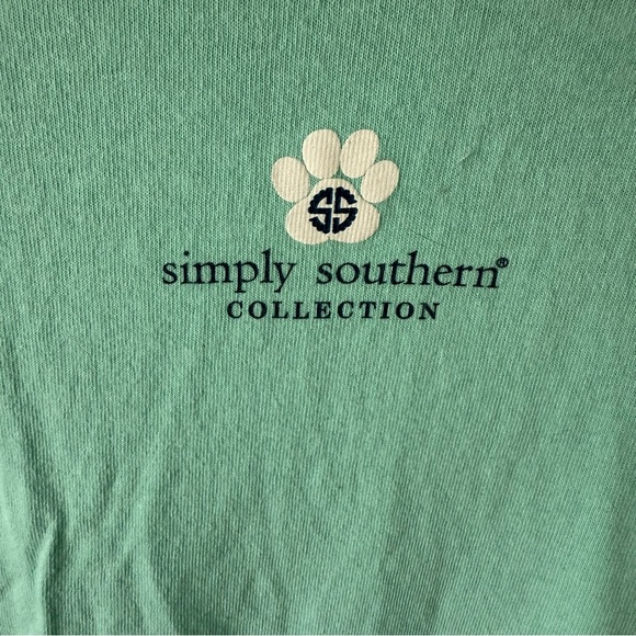 Simply Southern "I'd Love to But My Dog Said No" mint green long sleeve Medium - Picture 3 of 7